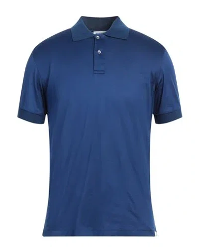 Paolo Pecora Man Polo Shirt Navy Blue Size M Cotton