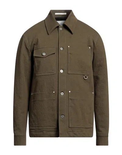 Paolo Pecora Man Jacket Military Green Size 38 Cotton, Wool, Polyester, Elastane