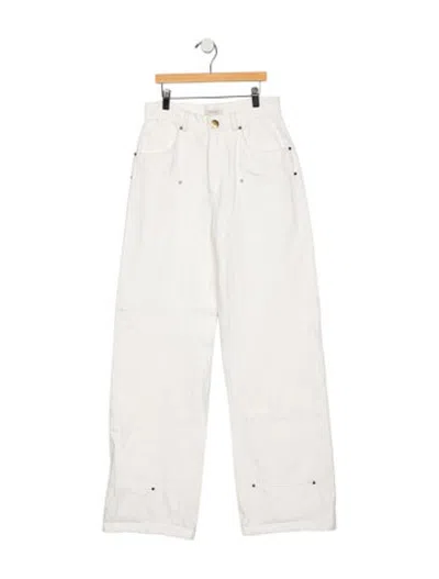 Pre-owned Parentezi High-rise Wide Leg Jeans In White