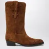 Paris Texas Hilda Boots In Cognac Suede In Brown