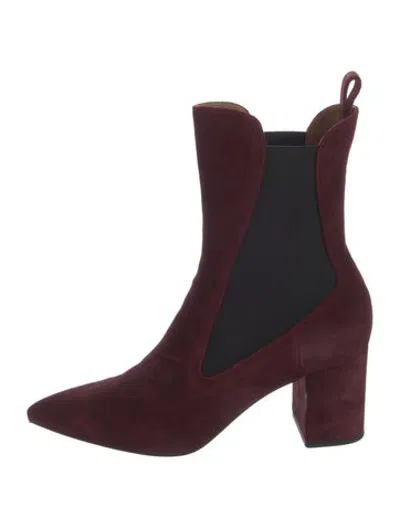 Pre-owned Paris Texas Suede Chelsea Boots In Burgundy