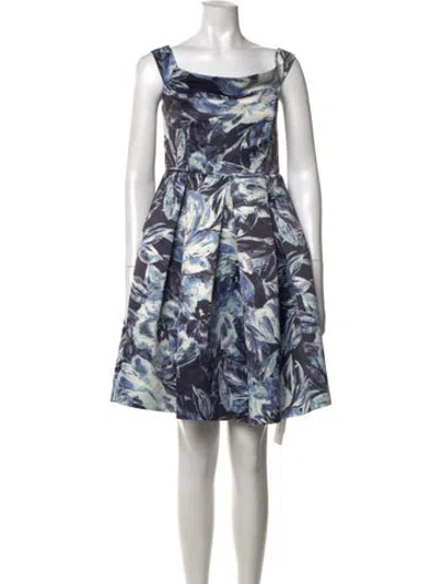 Pre-owned Parker Black Floral Print Knee-length Dress In Black