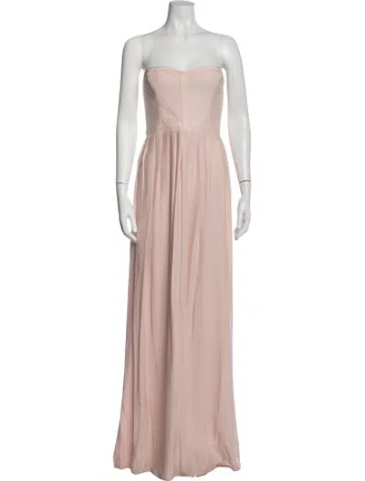 Pre-owned Parker Black Silk Long Dress In Pink