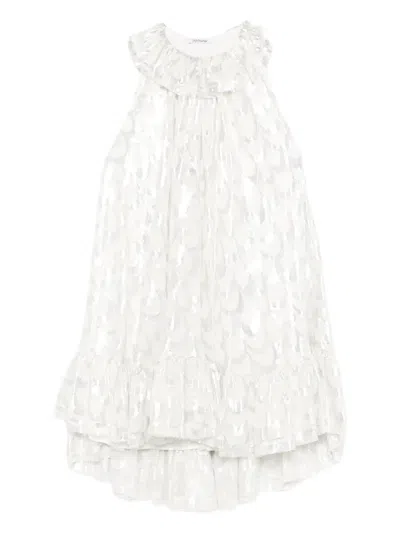 Parlor Ruffled-trim Mini Dress In White