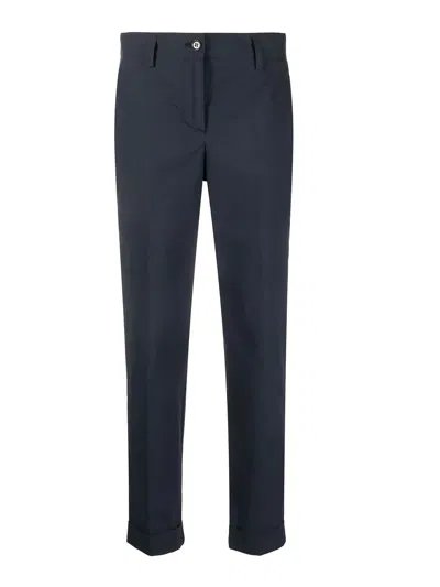 P.a.r.o.s.h Parosh Cropped Straight-leg Trousers In Dark Blue