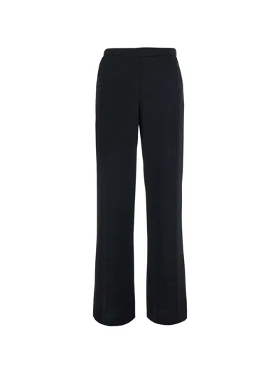 P.a.r.o.s.h Elasticated-waistband Straight-leg Trousers In Black
