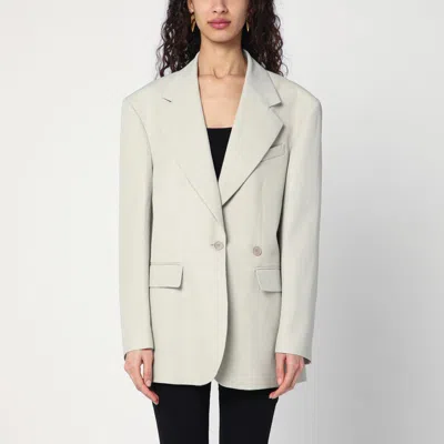 P.a.r.o.s.h Greige Jacket In Linen Blend In Grey