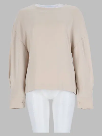 P.a.r.o.s.h P. A.r. O.s. H. White Mini Blouse In Neutral