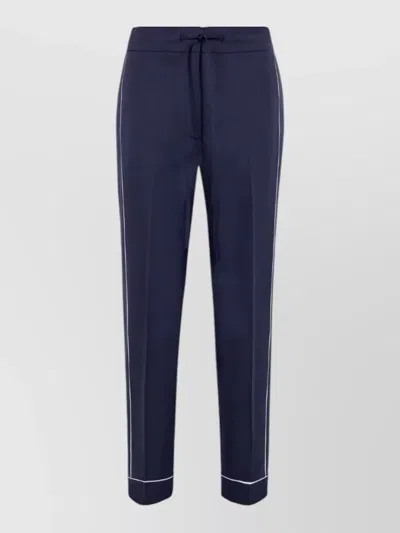 P.a.r.o.s.h Tailored Trousers Contrast Piping Cropped Length In Blue