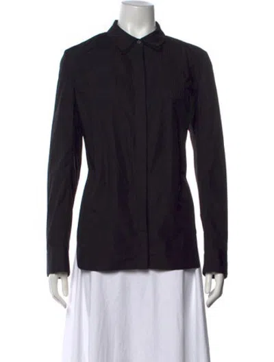 Pre-owned Partow Long Sleeve Button-up Top W/ Tags In Black