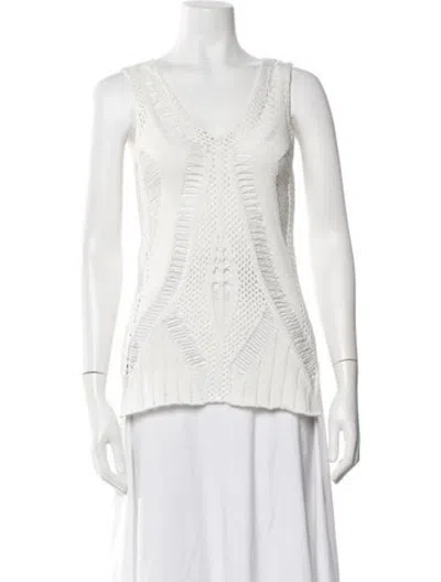 Pre-owned Partow V-neck Sleeveless Top W/ Tags In White