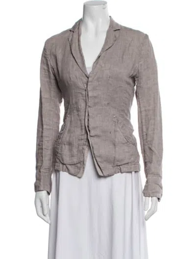 Pre-owned Pas De Calais Linen Blazer In Purple