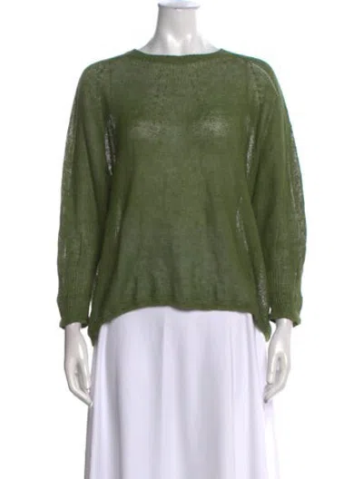 Pre-owned Pas De Calais Linen Crew Neck Sweater In Green