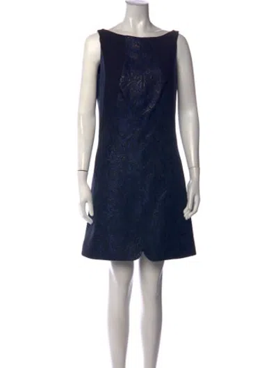 Pre-owned Pascal Millet Wool Knee-length Dress In Blue