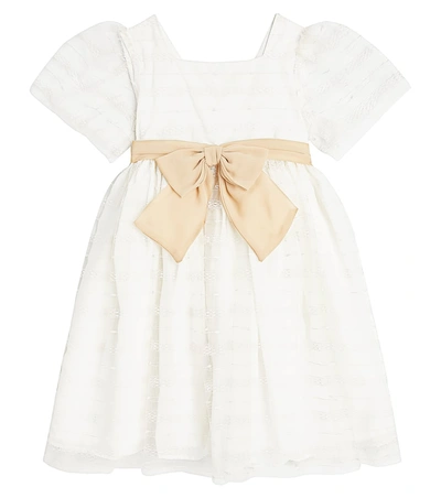 Patachou Kids' Bow-detail Tulle Dress In White