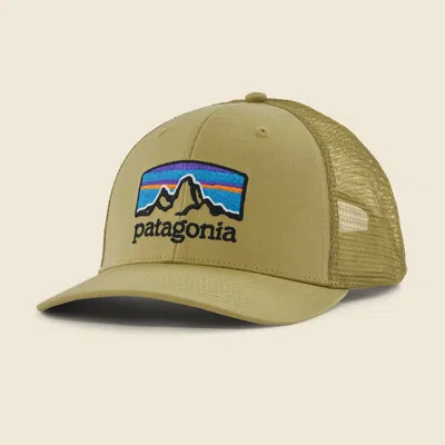 Patagonia Used Fitz Roy Horizons Trucker Hat In Moray Khaki - Trucker Hats & Caps - Organic Cotton In Green