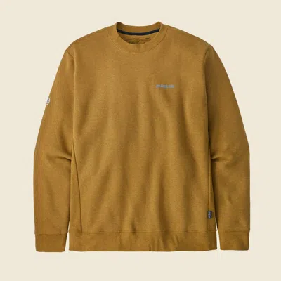 Patagonia Used Fitz Roy Icon Uprisal Crew Sweatshirt In Cabin Gold