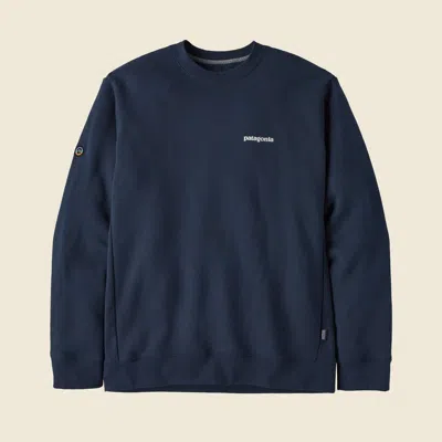 Patagonia Used Fitz Roy Icon Uprisal Crew Sweatshirt In New Navy In Blue