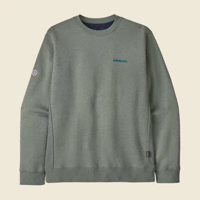 Patagonia Used Fitz Roy Icon Uprisal Crew Sweatshirt In Sleet Green
