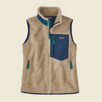 Patagonia Used Women's Classic Retro-x® Vest In Dark Natural In Animal Print