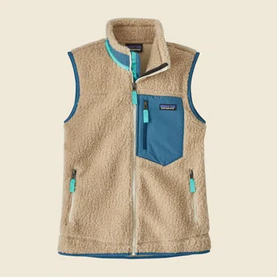 Patagonia Used Women's Classic Retro-x® Vest In Dark Natural W/wavy Blue In Neutral