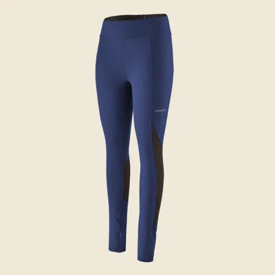 Patagonia Used Women's Endless Run Tights In Cobalt Blue - Classic Navy