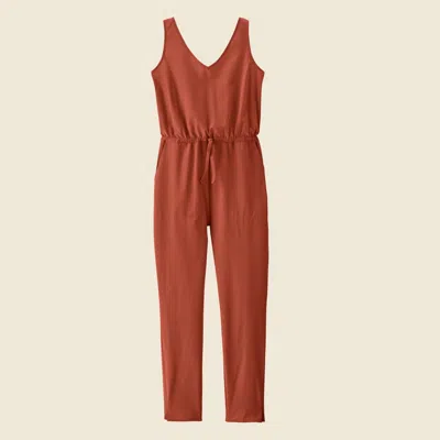 Patagonia Used Women's Fleetwith Jumpsuit In Mangrove Red