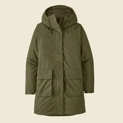 Patagonia Used Women's Great Falls Insulated Parka In Basin Green