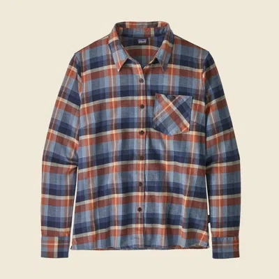 Patagonia Used Women's Heywood Flannel Shirt In New Navy In Multi
