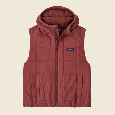 Patagonia Used Women's Light Gust Hooded Vest In Sequoia Red In Brown