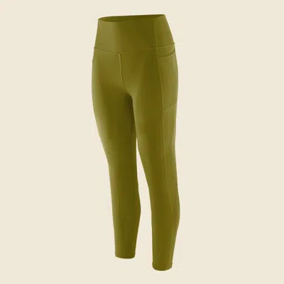 Patagonia Used Women's Maipo 7/8 Stash Tights In Graze Green
