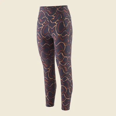 Patagonia Used Women's Maipo 7/8 Stash Tights In Smolder Blue In Brown