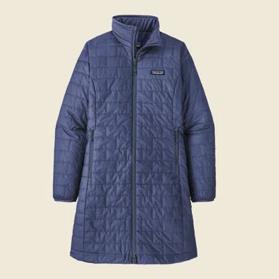Patagonia Used Women's Nano Puff® Parka In Current Blue In Animal Print