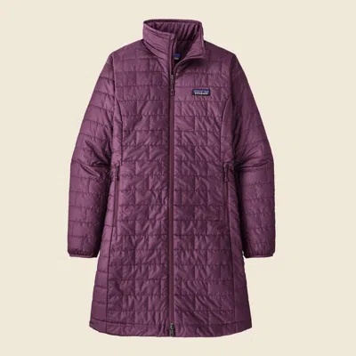 Patagonia Used Women's Nano Puff® Parka In Night Plum In Animal Print