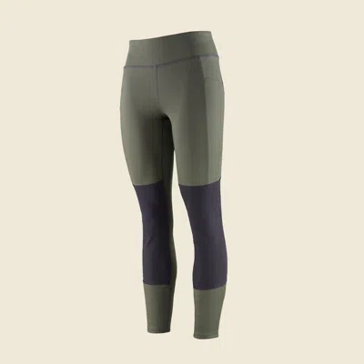 Patagonia Used Women's Pack Out Hike Tights In Basin Green In Gray