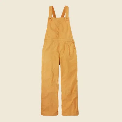 Patagonia Used Women's Stand Up® Cropped Corduroy Overalls In Beeswax Tan In Yellow