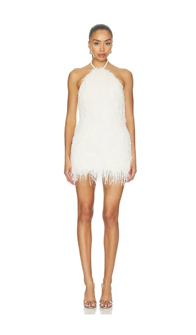 Patbo Lucia Fringe Short Dress In White