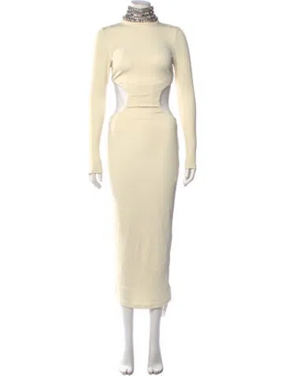 Pre-owned Patbo Mock Neck Long Dress W/ Tags In Neutrals