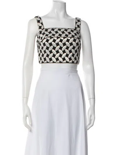 Pre-owned Patbo Patterned Square Neckline Crop Top W/ Tags In Multicolor