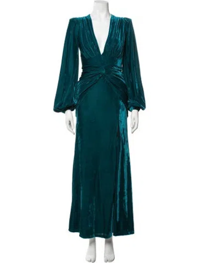 Pre-owned Patbo Velvet Long Dress In Blue