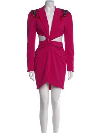 Pre-owned Patbo V-neck Mini Dress In Pink