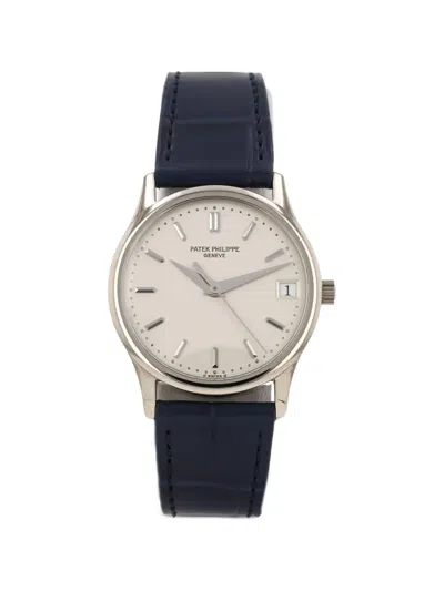 Pre-owned Patek Philippe 1990s Calatrava 34mm Watch In Silver