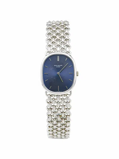 Pre-owned Patek Philippe Golden Ellipse 27mm Watch In Blue