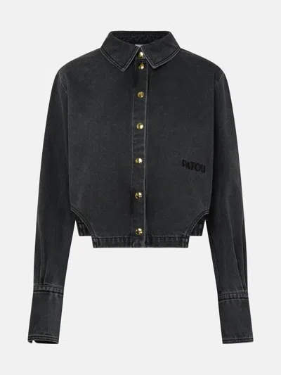 Patou Camicia Jeans Crop In Grey