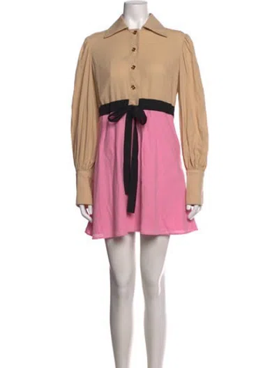 Pre-owned Patou Colorblock Pattern Mini Dress W/ Tags In Multicolor