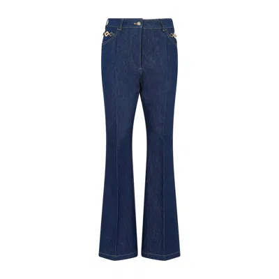 Patou Flare Denim Trousers In Blue