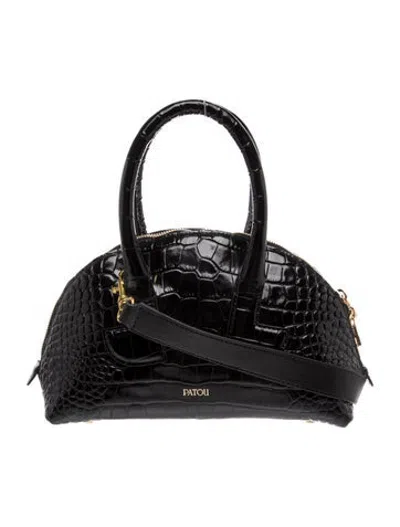 Pre-owned Patou Leather Shoulder Bag In Black