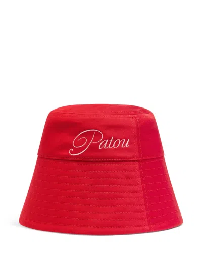 Patou Logo-embroidered Bucket Hat In Lipstick Red