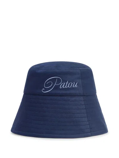 Patou Logo-embroidered Bucket Hat In Navy Black