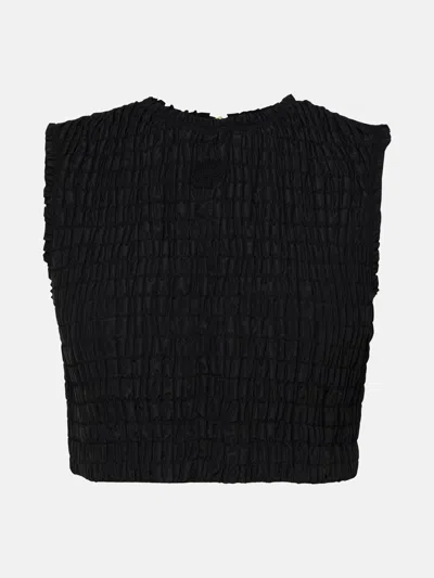 Patou Top Crop Smock In Black